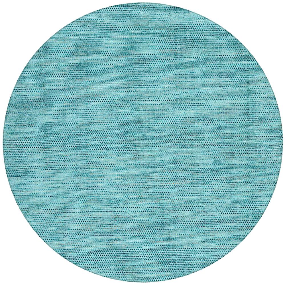 Zion ZN1 Teal 6' x 6' Round Rug. Picture 1