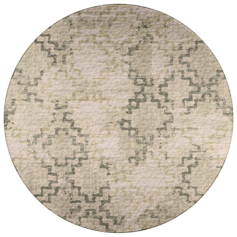 Indoor/Outdoor Sedona SN15 Moss Washable 8' x 8' Round Rug. The main picture.