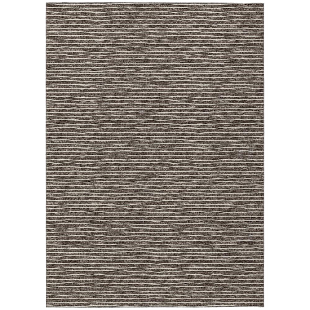 Indoor/Outdoor Laidley LA1 Chocolate Washable 8' x 10' Rug. Picture 1