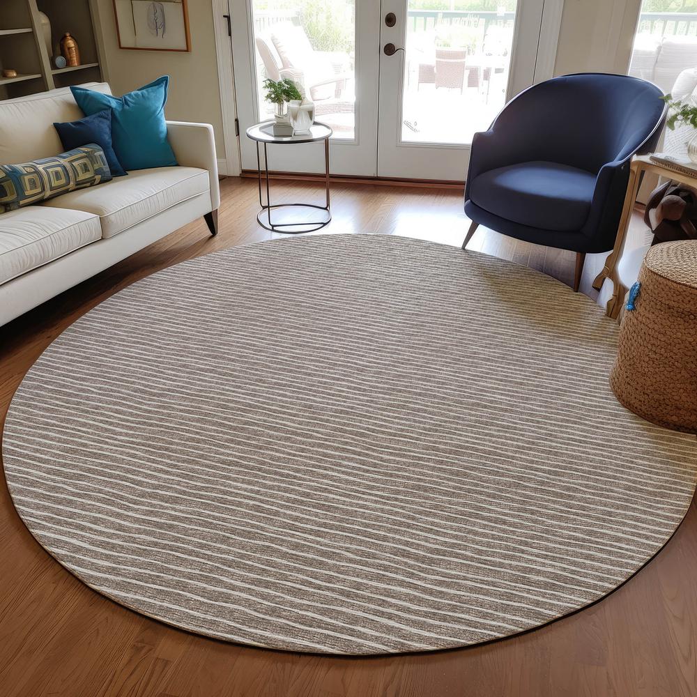 Indoor/Outdoor Laidley LA1 Taupe Washable 8' x 8' Rug. Picture 6