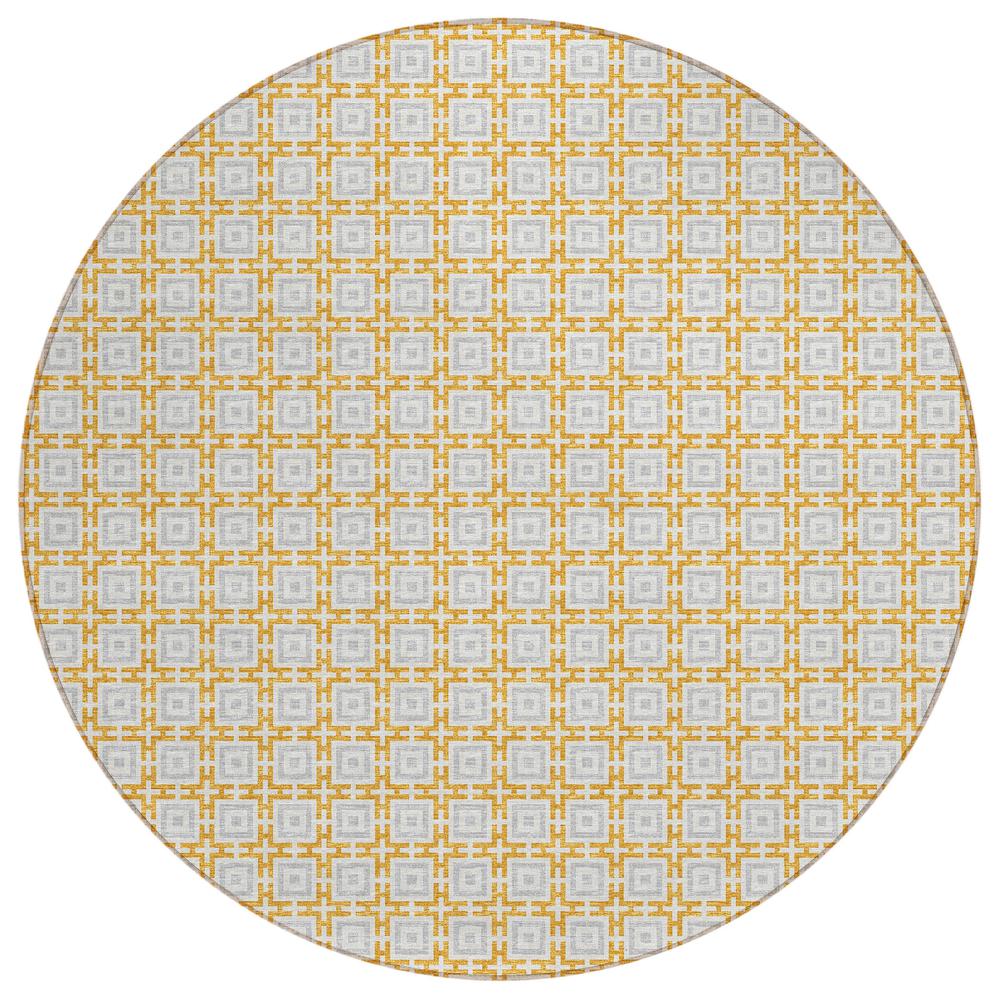 Indoor/Outdoor Marlo MO1 Gold Washable 8' x 8' Rug. The main picture.