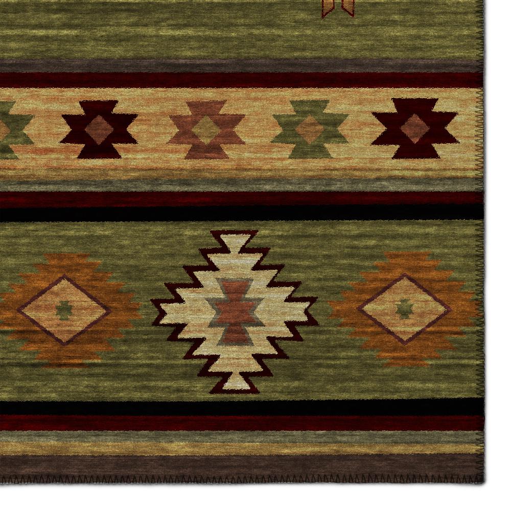 Indoor/Outdoor Sonora ASO34 Green Washable 3' x 5' Rug. Picture 3