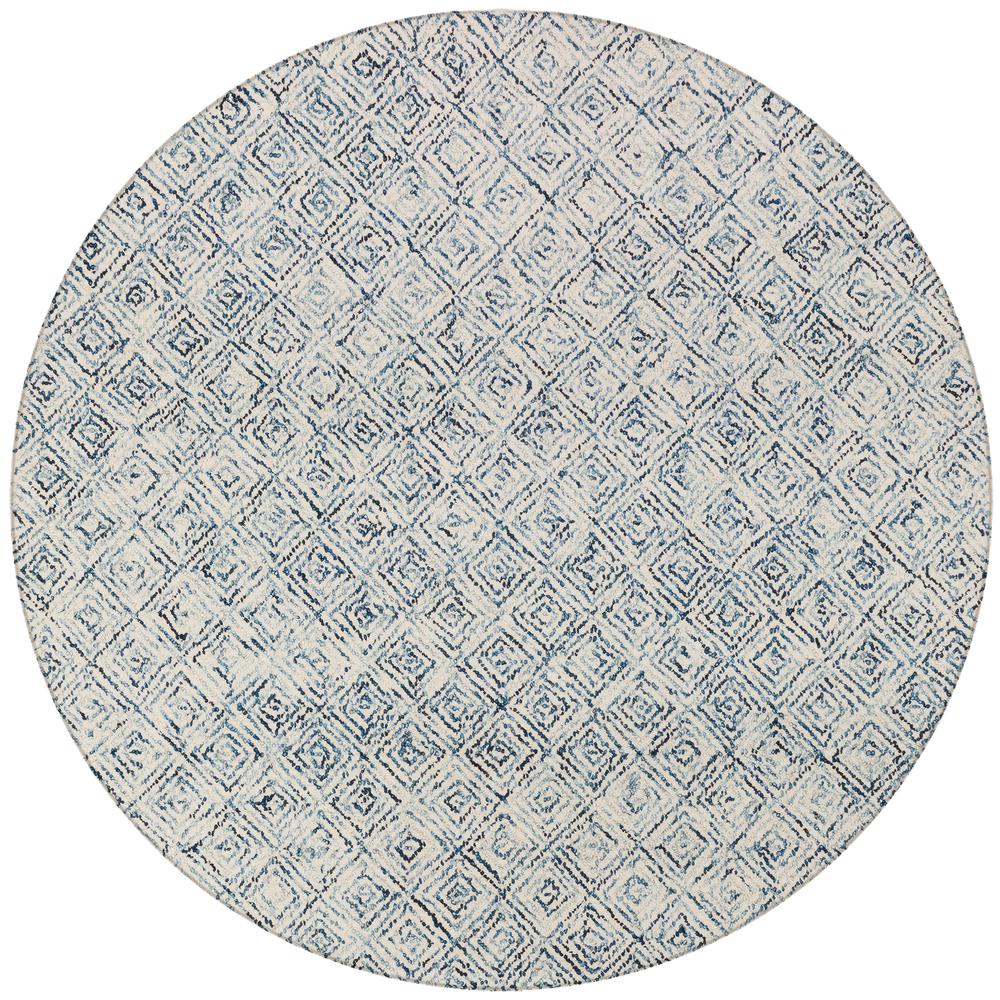 Zoe ZZ1 Navy 6' x 6' Round Rug. Picture 1