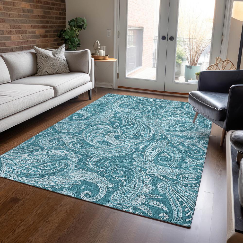 Chantille ACN654 Teal 9' x 12' Rug. Picture 6