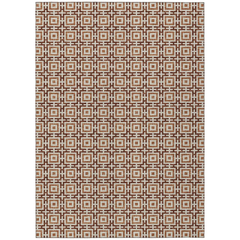 Indoor/Outdoor Marlo MO1 Paprika Washable 3' x 5' Rug. Picture 1