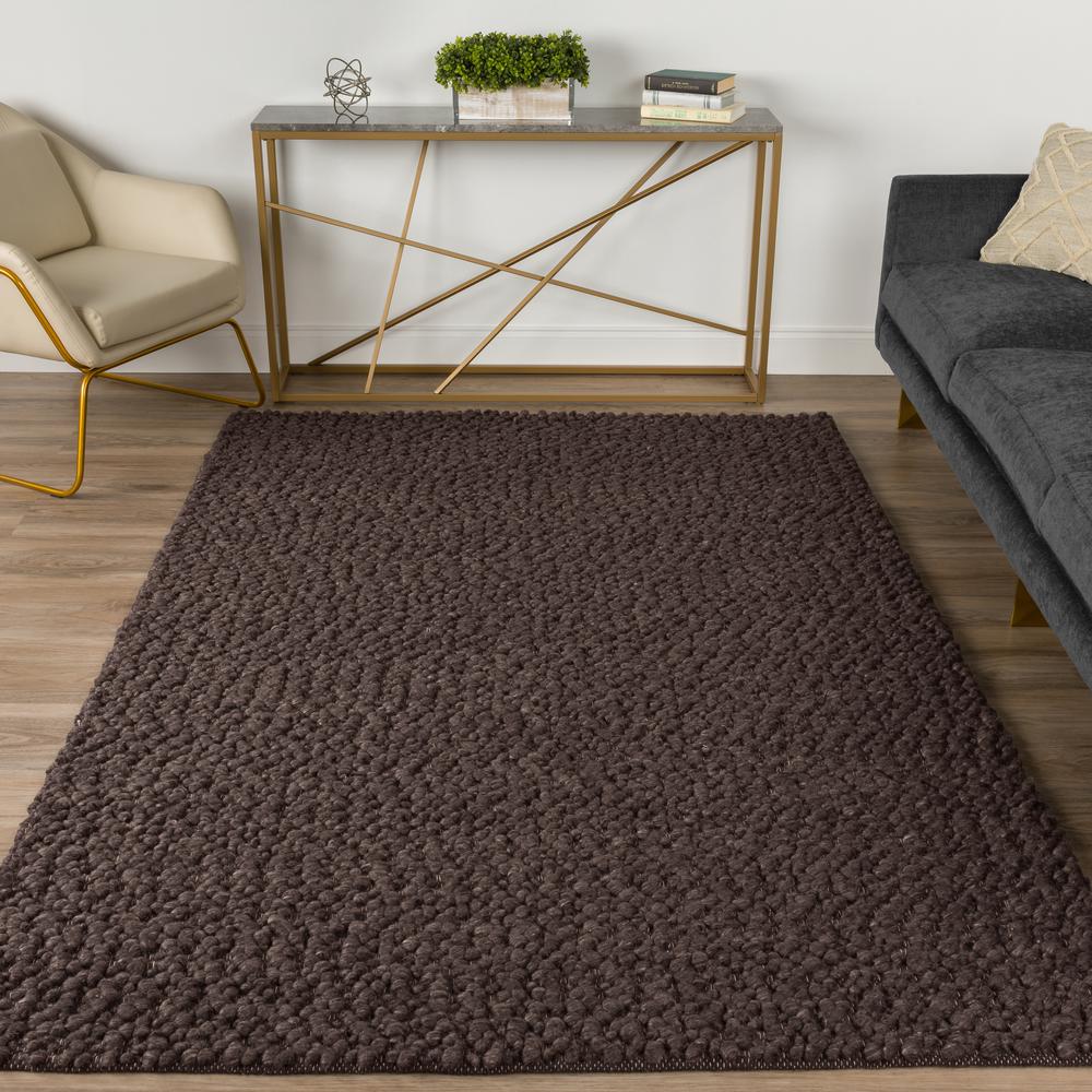 Gorbea GR1 Chocolate 2'3" x 7'6" Runner Rug. Picture 2