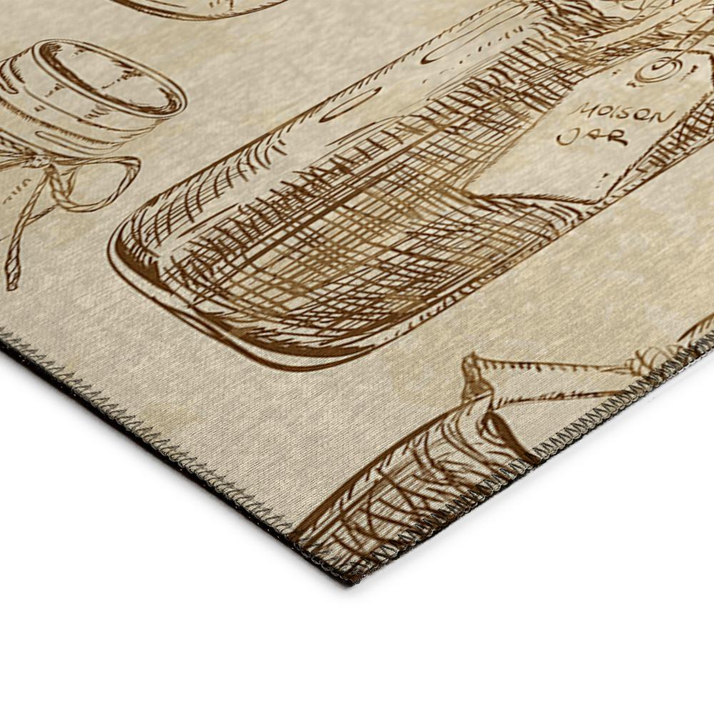 Indoor/Outdoor Kendall KE18 Parchment Washable 5' x 7'6" Rug. Picture 2