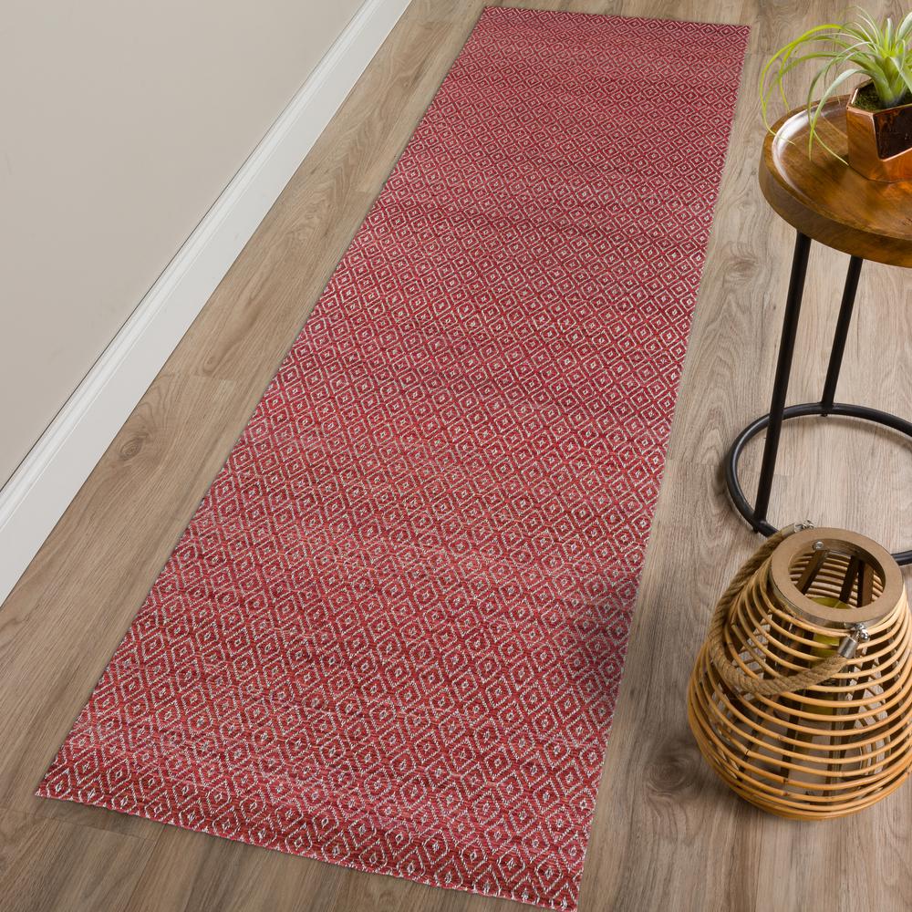 Addison Prism Sangria Diamond Flat Weave Wool 2’3" x 7'6" Runner Rug. The main picture.