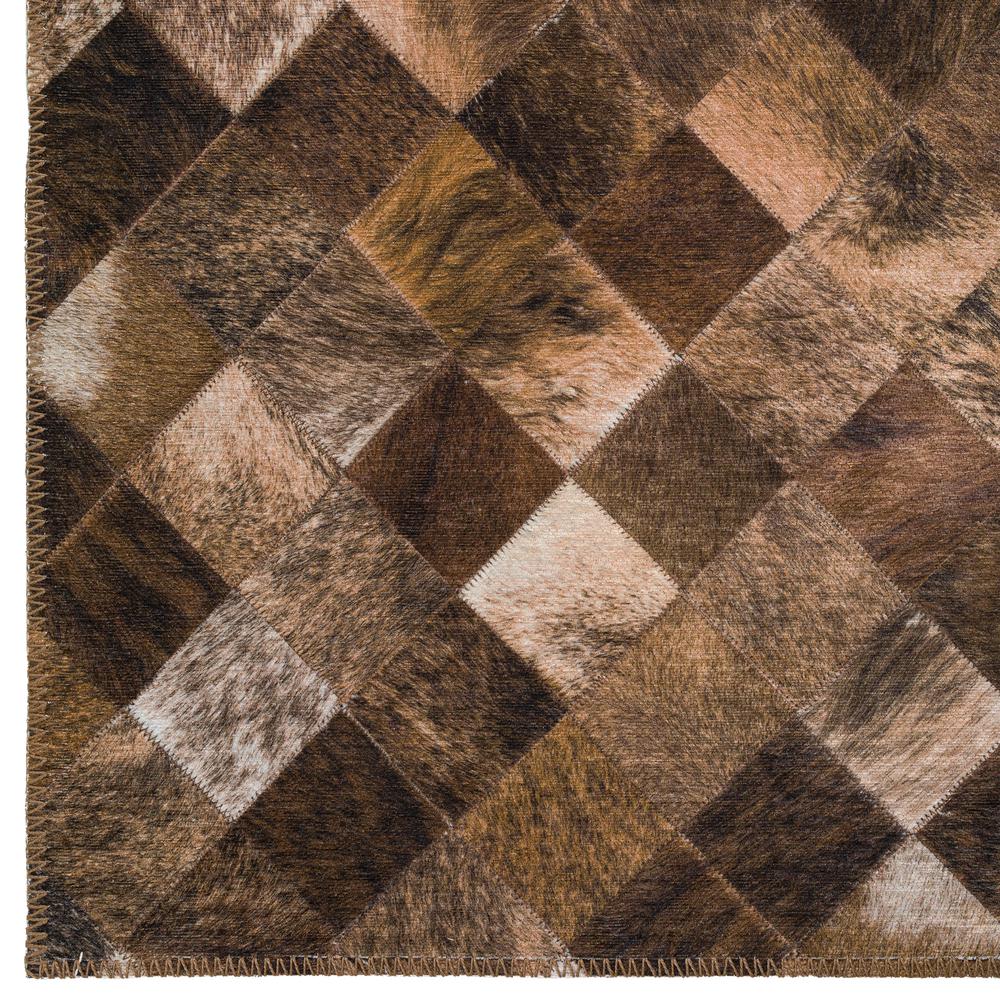 Laredo Brown Animal Patchwork 8' x 8' Round Rug Brown ALR32. Picture 2