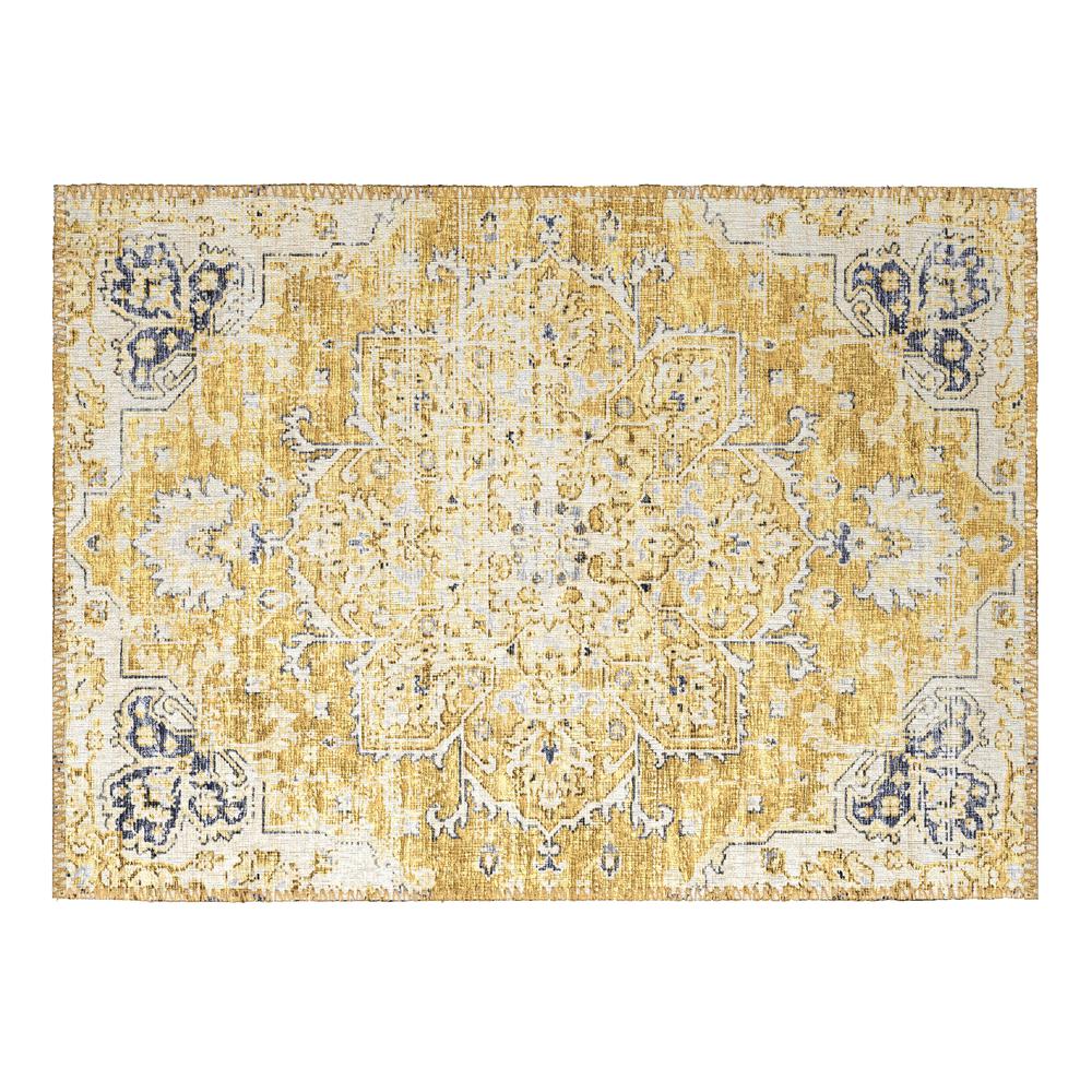 Indoor/Outdoor Marbella MB3 Gold Washable 1'8" x 2'6" Rug. Picture 1
