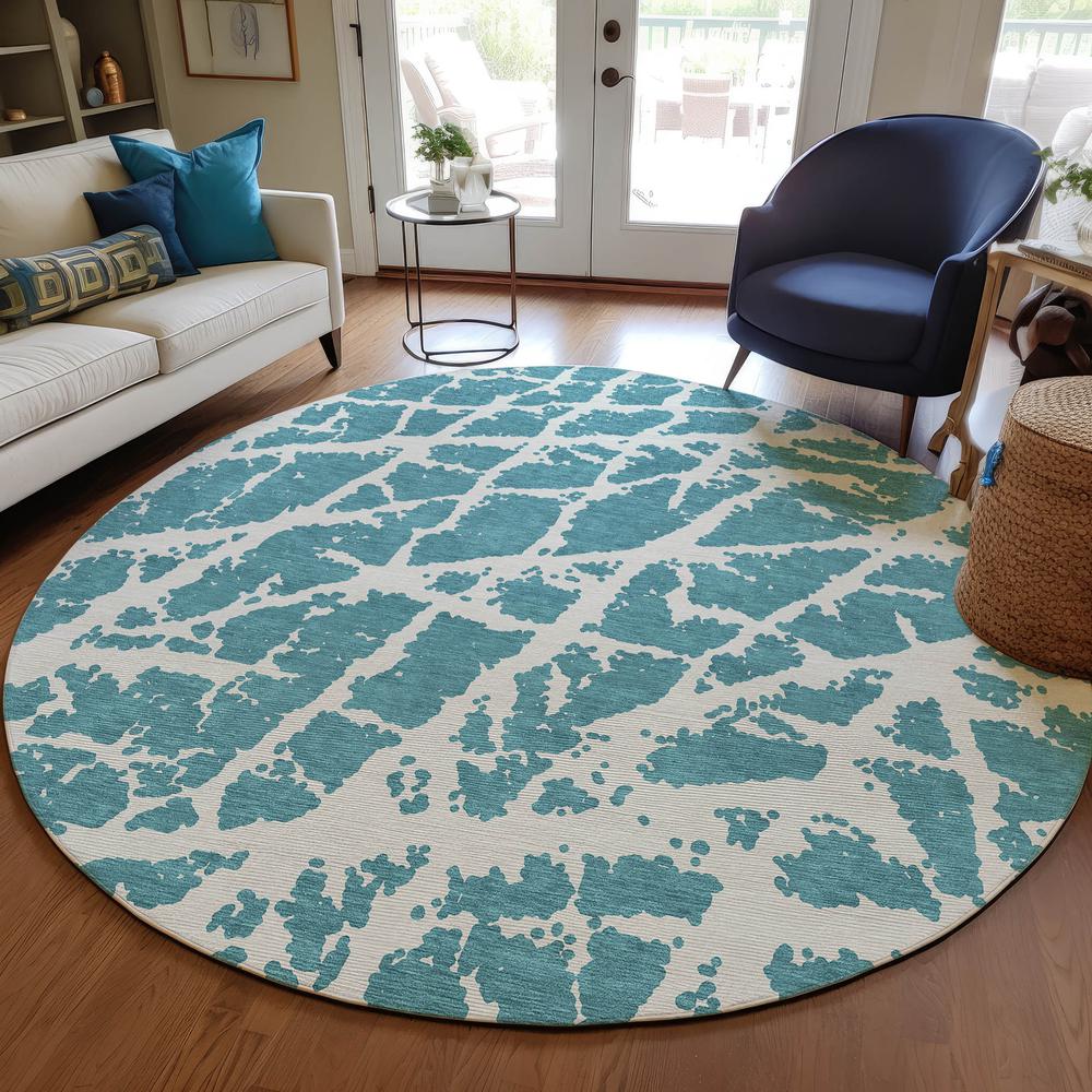 Chantille ACN501 Teal 8' x 8' Rug. Picture 6