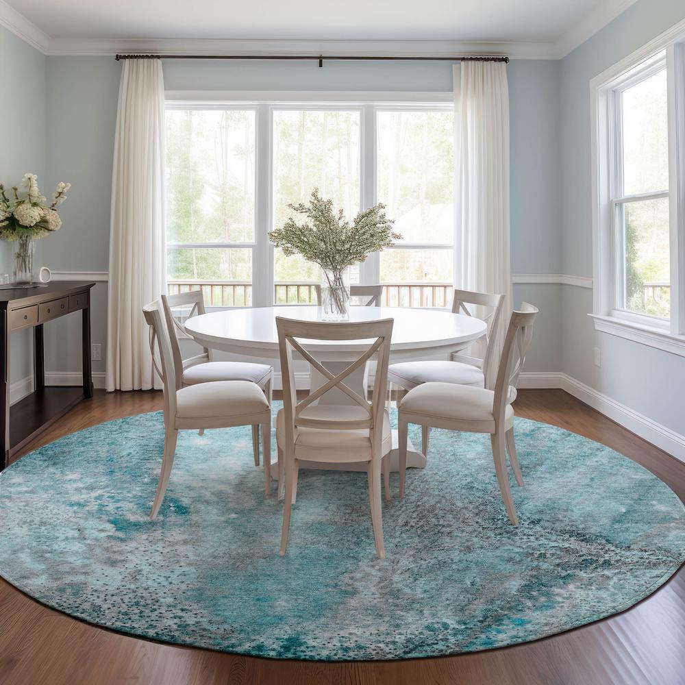 Chantille ACN505 Teal 8' x 8' Rug. Picture 6