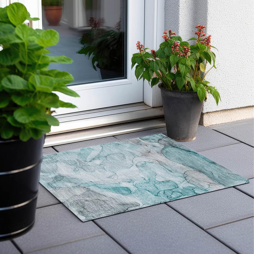 Chantille ACN512 Teal 1'8" x 2'6" Rug. Picture 7