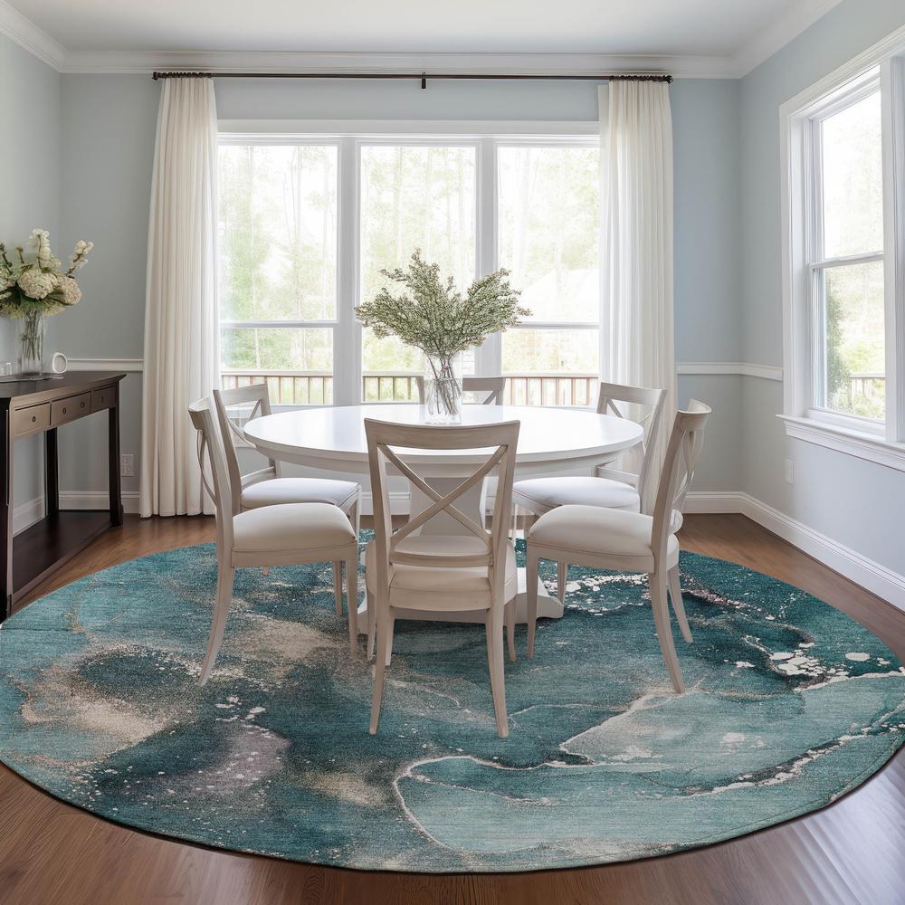 Chantille ACN518 Teal 8' x 8' Rug. Picture 7