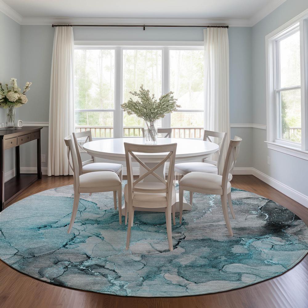 Chantille ACN520 Teal 8' x 8' Rug. Picture 6