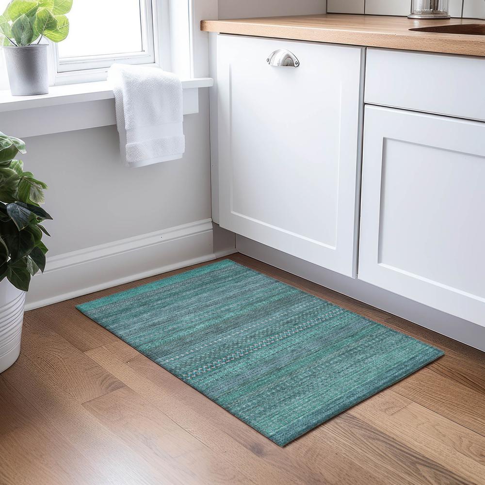 Chantille ACN527 Teal 1'8" x 2'6" Rug. Picture 6