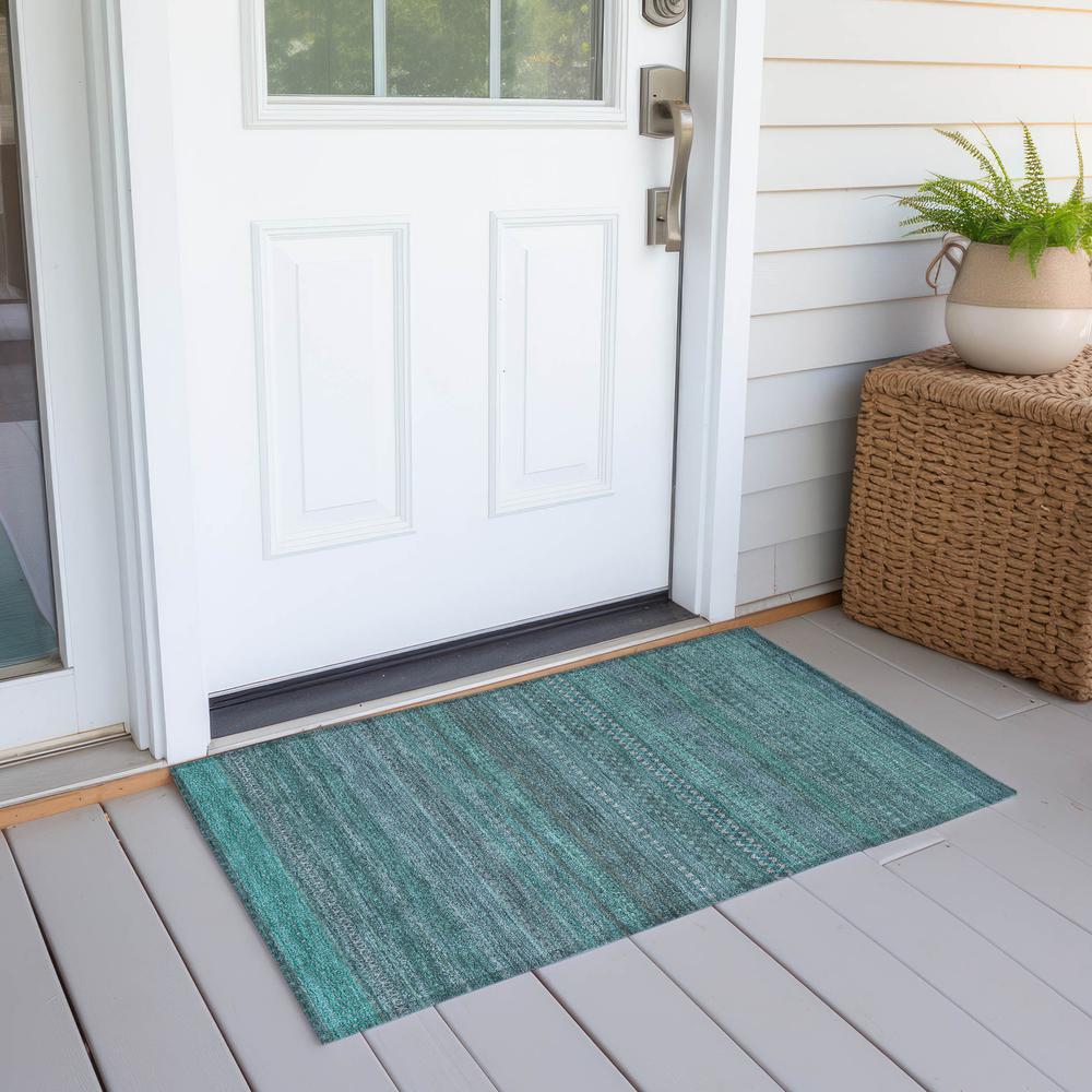 Chantille ACN527 Teal 1'8" x 2'6" Rug. Picture 7