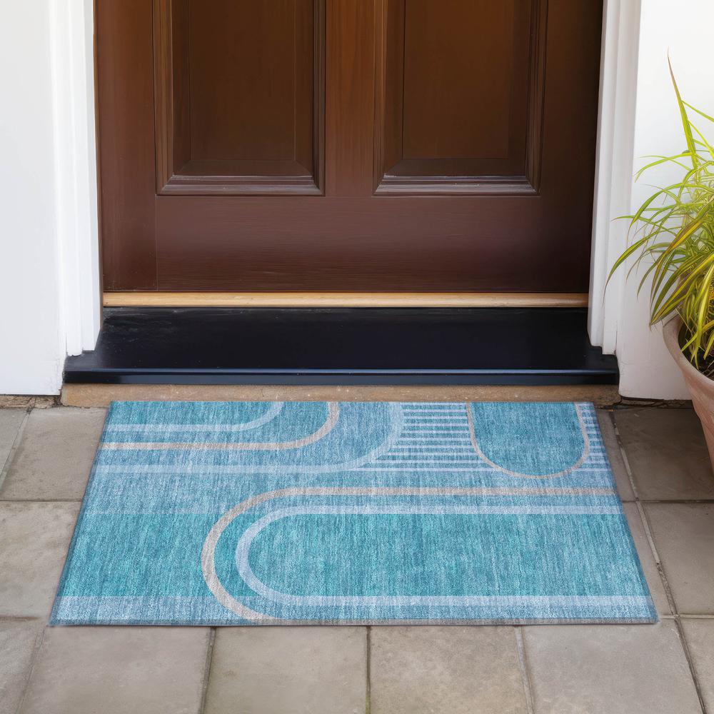 Chantille ACN532 Teal 1'8" x 2'6" Rug. Picture 7