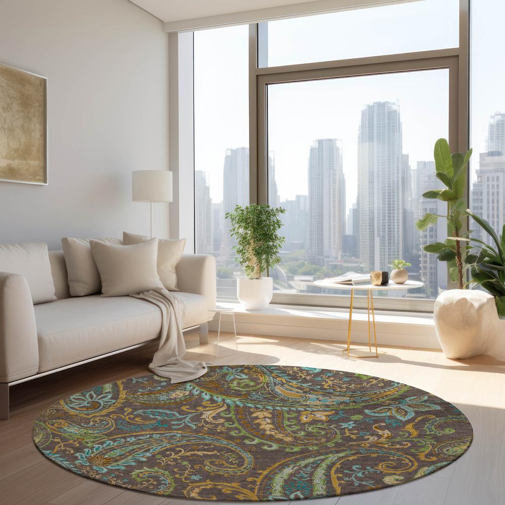 Chantille ACN533 Brown 8' x 8' Rug. Picture 6