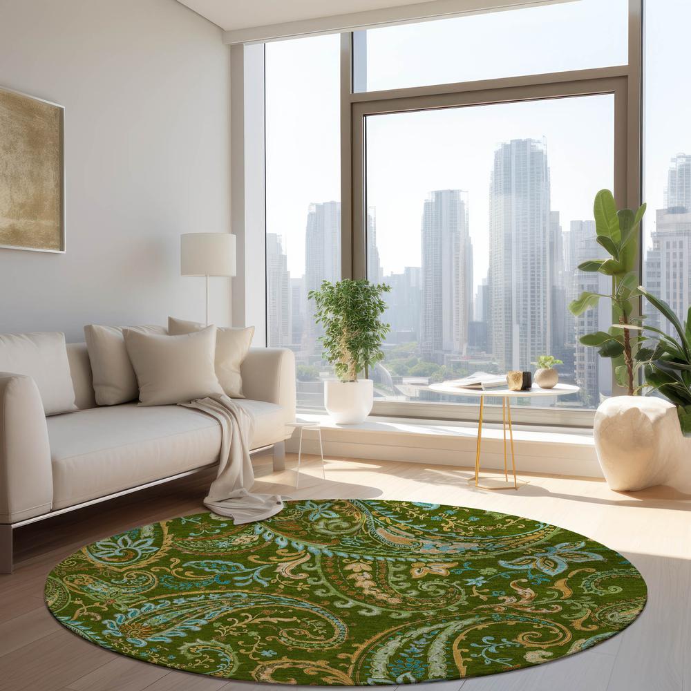 Chantille ACN533 Green 8' x 8' Rug. Picture 6