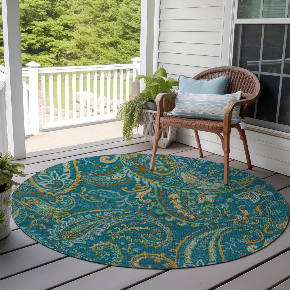 Chantille ACN533 Teal 8' x 8' Rug. Picture 7