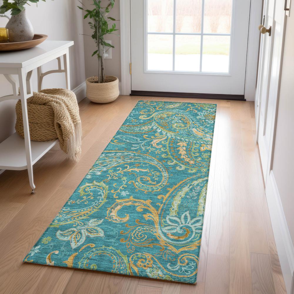Chantille ACN533 Teal 2'3" x 7'6" Rug. Picture 7