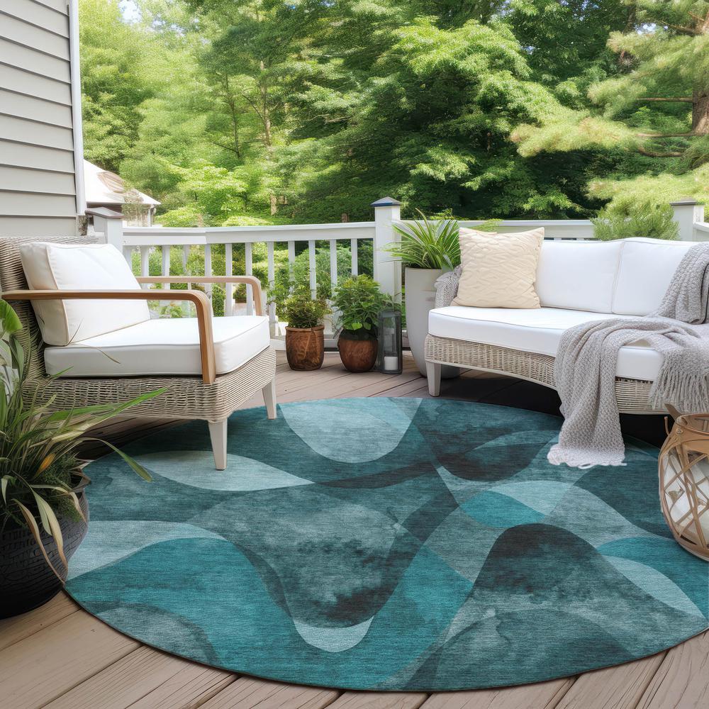 Chantille ACN536 Teal 8' x 8' Rug. Picture 7