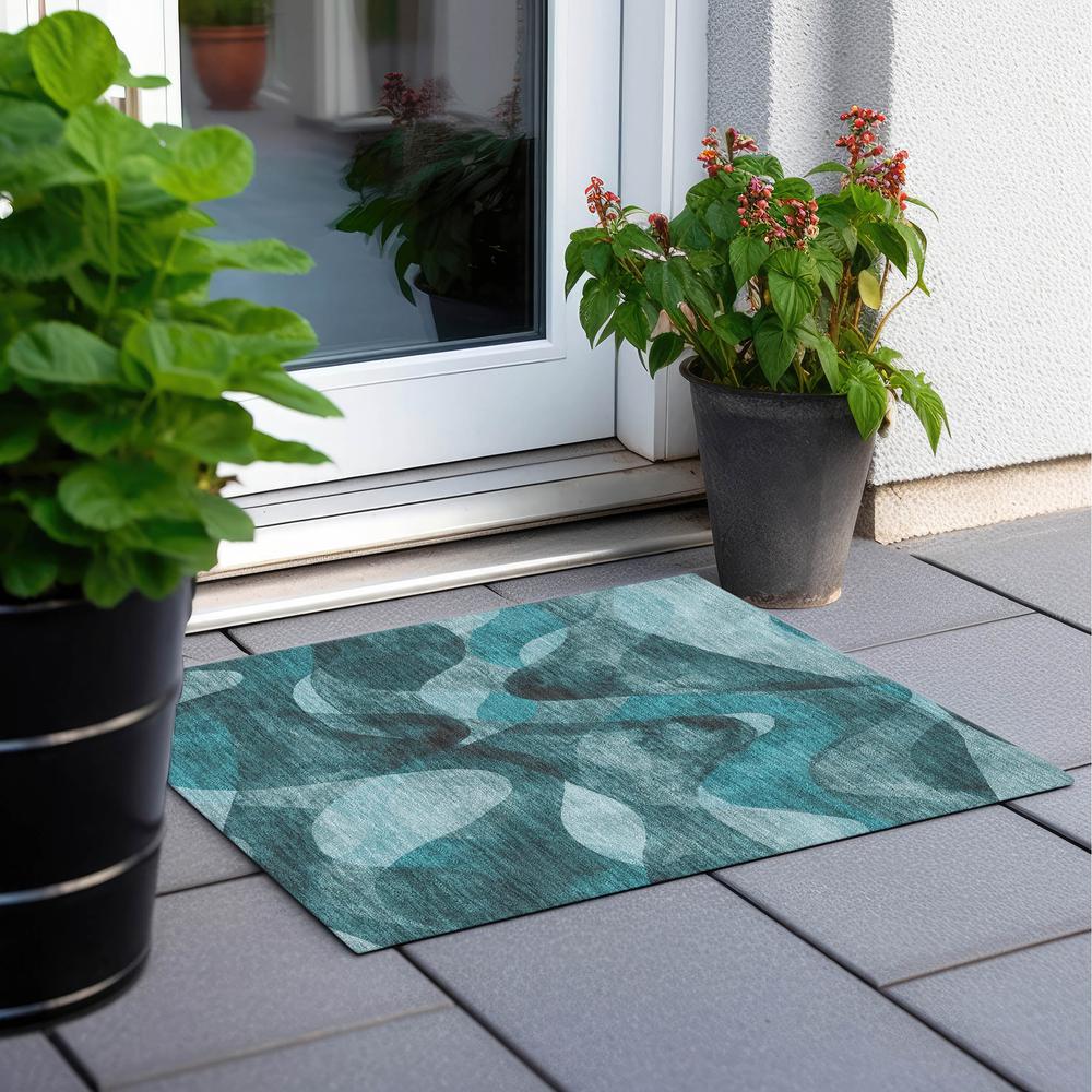 Chantille ACN536 Teal 1'8" x 2'6" Rug. Picture 7