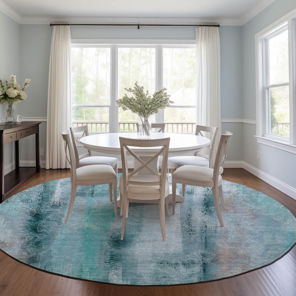 Chantille ACN537 Teal 8' x 8' Rug. Picture 6