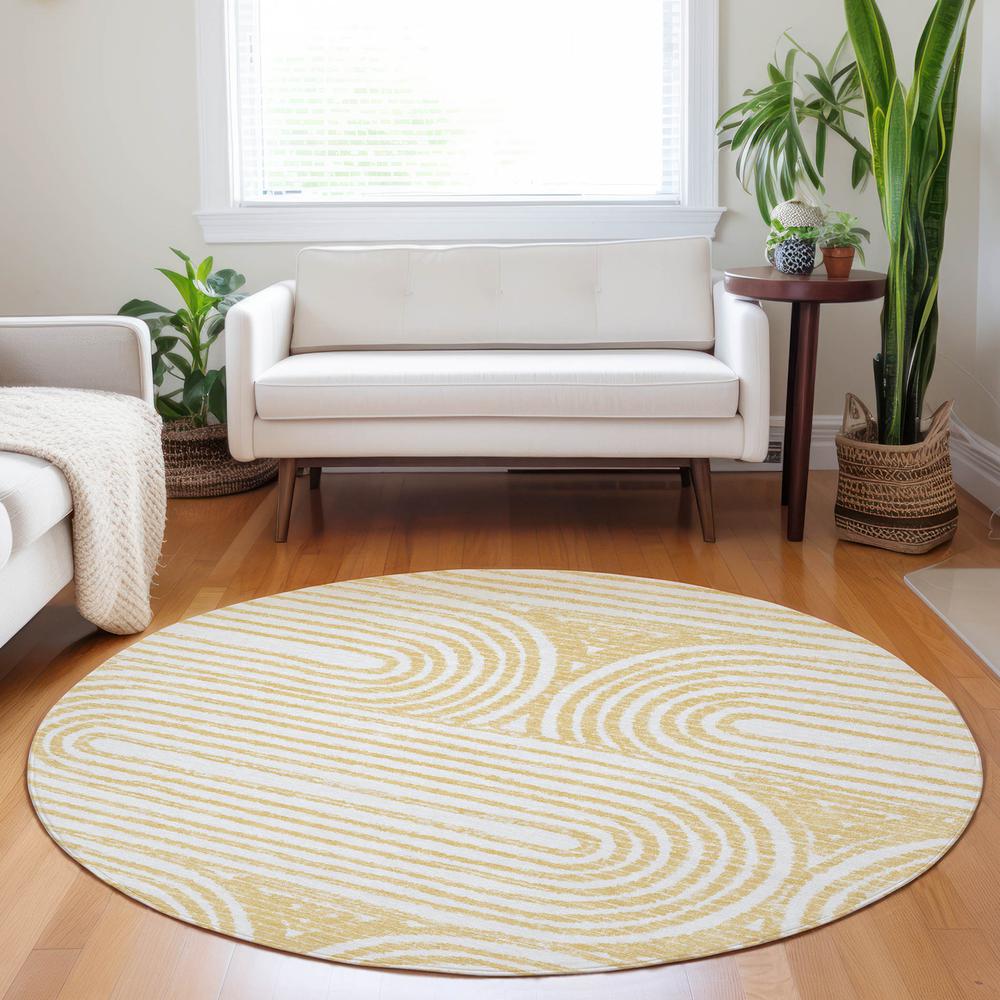 Chantille ACN540 Gold 8' x 8' Rug. Picture 6
