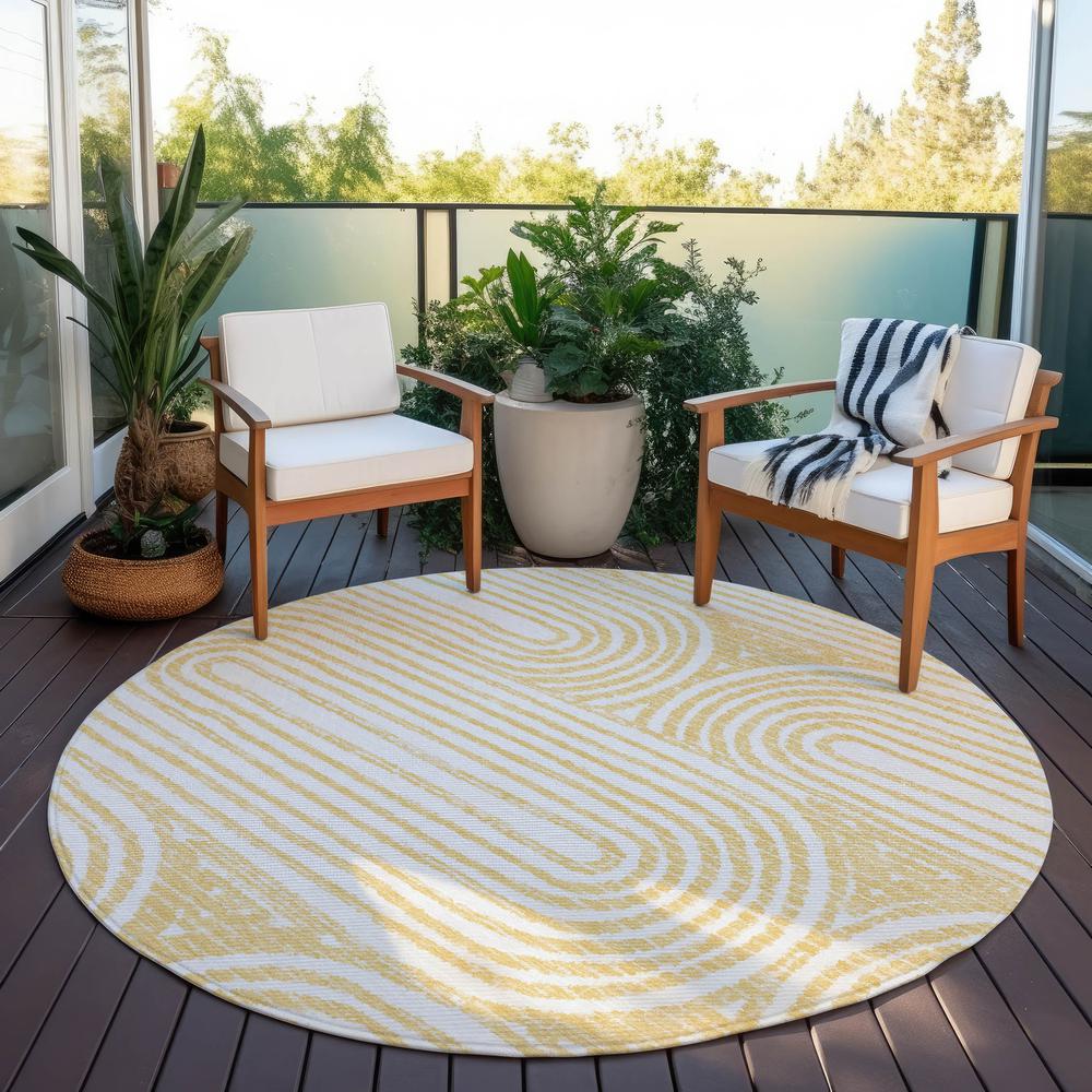 Chantille ACN540 Gold 8' x 8' Rug. Picture 7