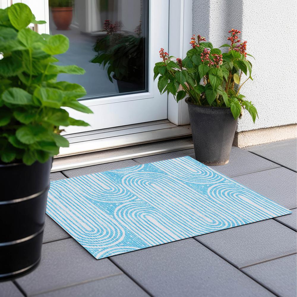 Chantille ACN540 Teal 1'8" x 2'6" Rug. Picture 8