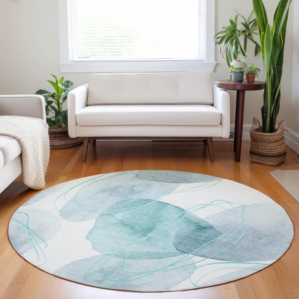 Chantille ACN544 Teal 8' x 8' Rug. Picture 6