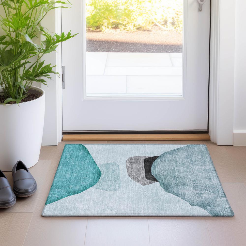 Chantille ACN547 Teal 1'8" x 2'6" Rug. Picture 7