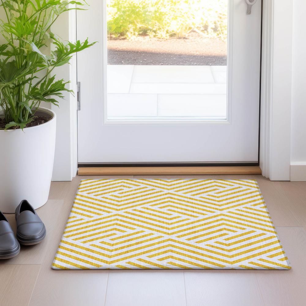 Chantille ACN550 Yellow 1'8" x 2'6" Rug. Picture 6