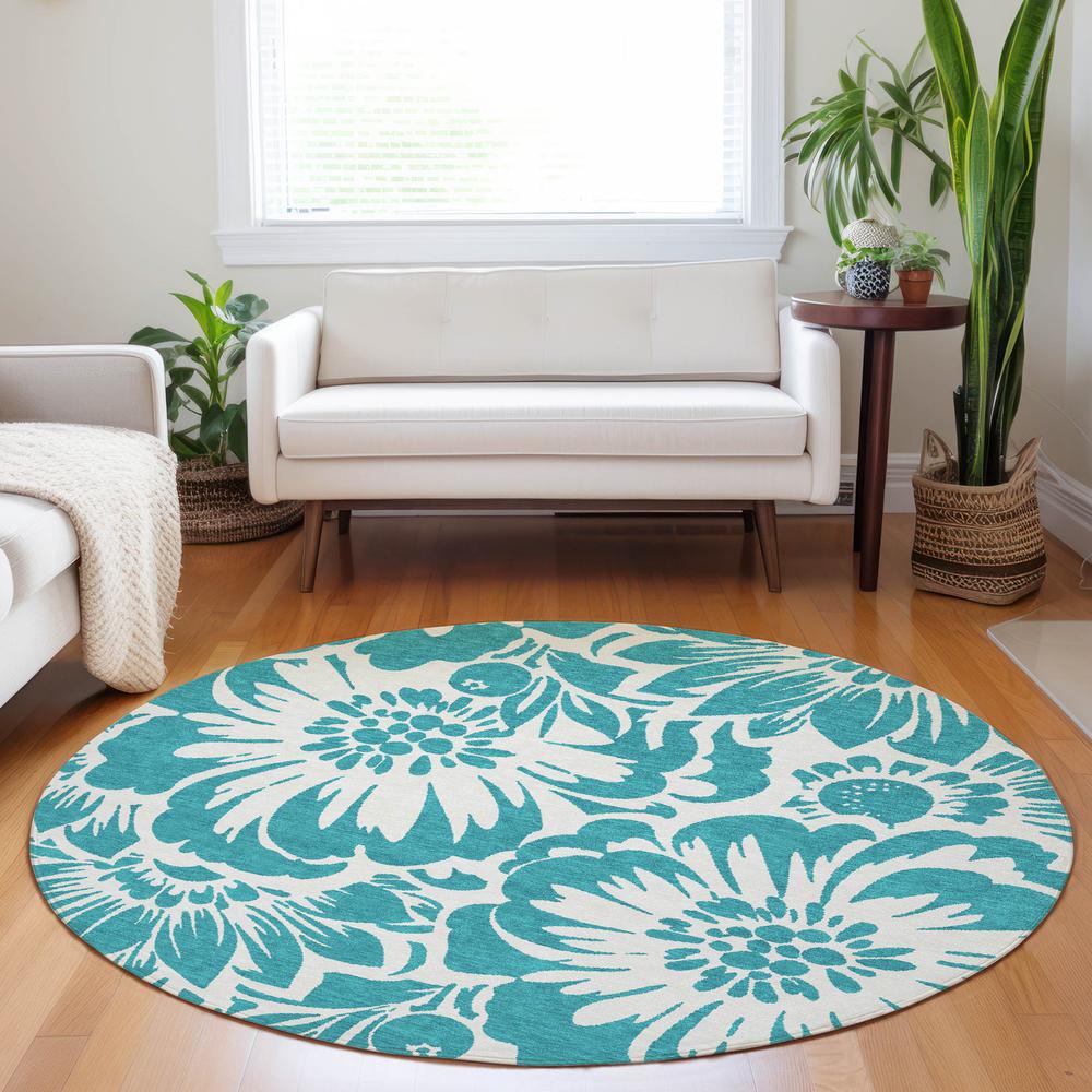 Chantille ACN551 Teal 8' x 8' Rug. Picture 6