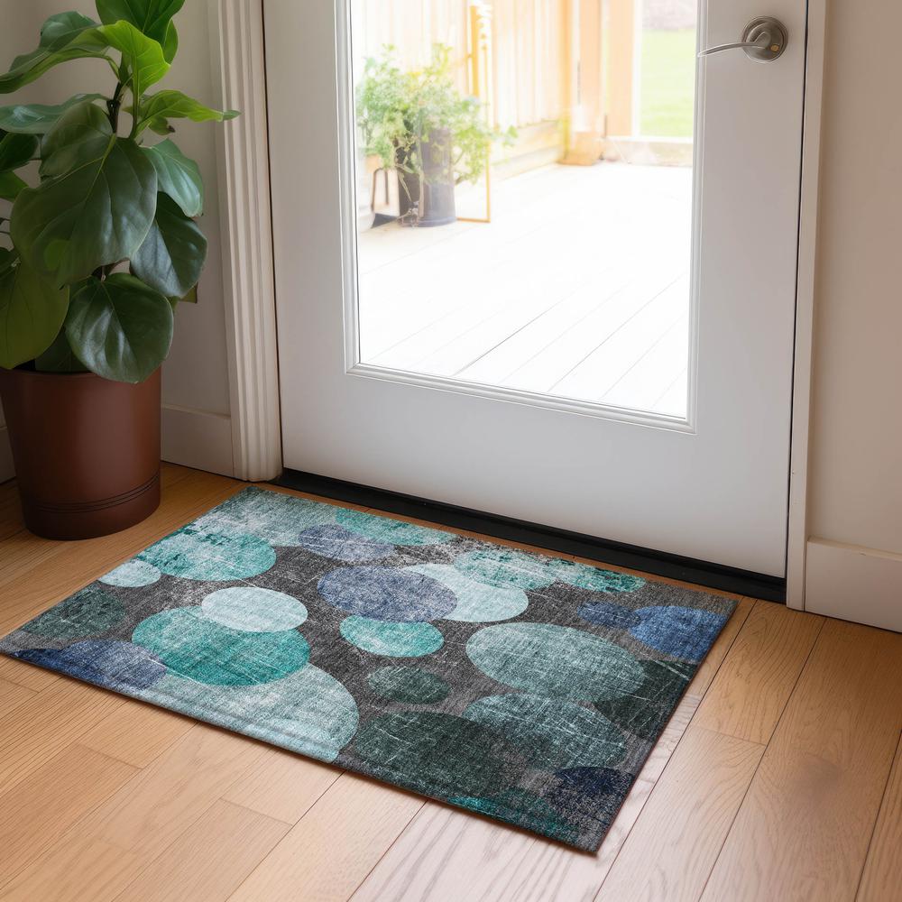 Chantille ACN556 Teal 1'8" x 2'6" Rug. Picture 6