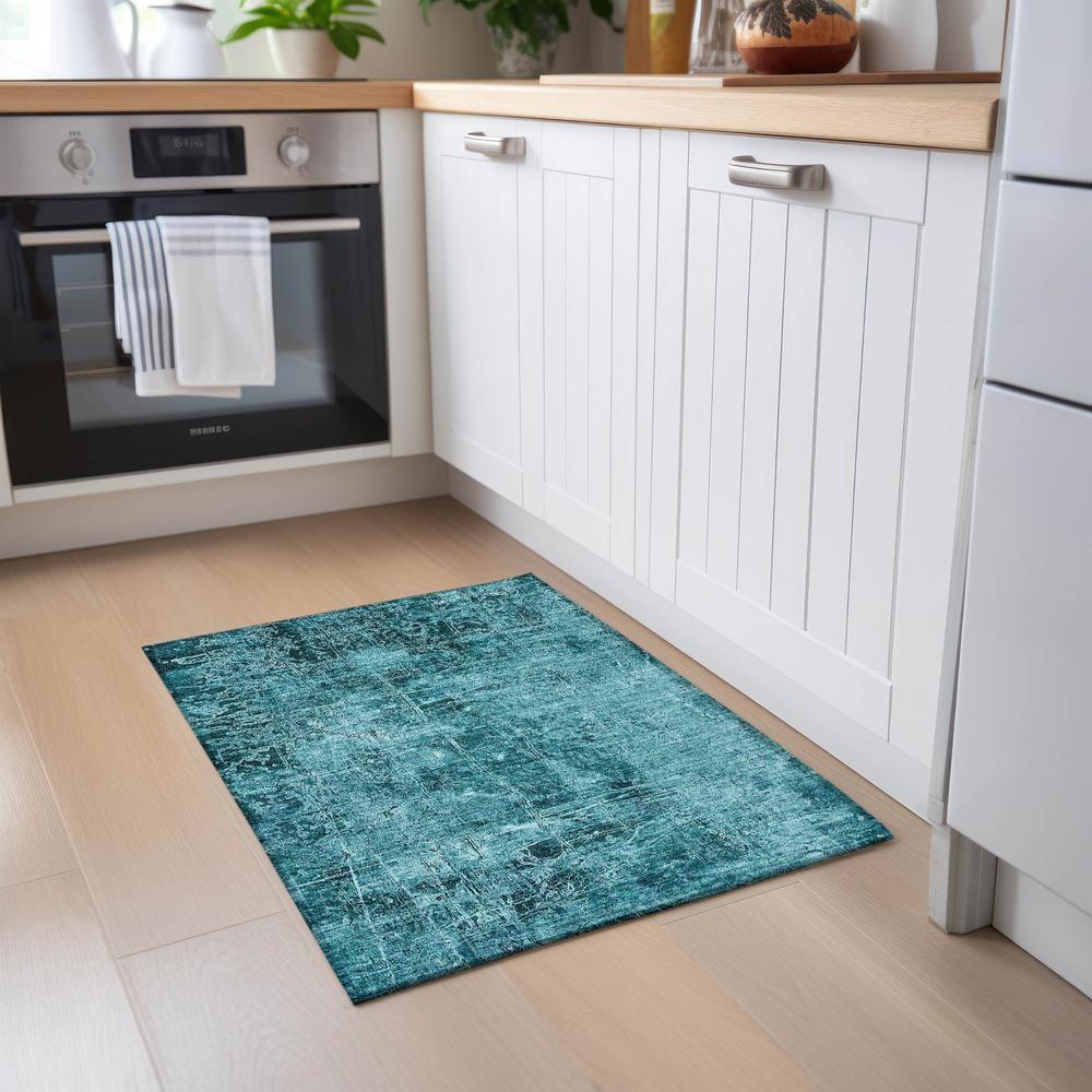 Chantille ACN559 Teal 1'8" x 2'6" Rug. Picture 6
