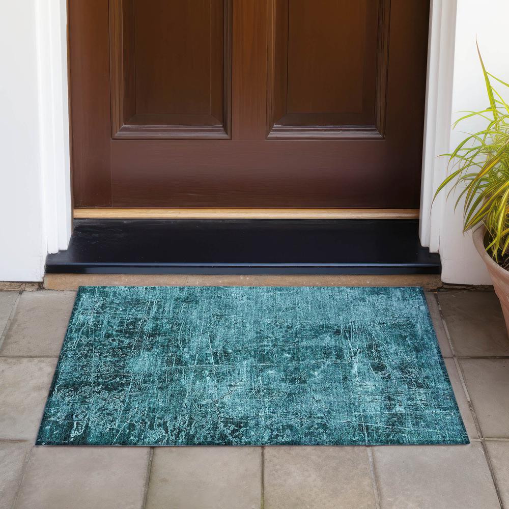 Chantille ACN559 Teal 1'8" x 2'6" Rug. Picture 7