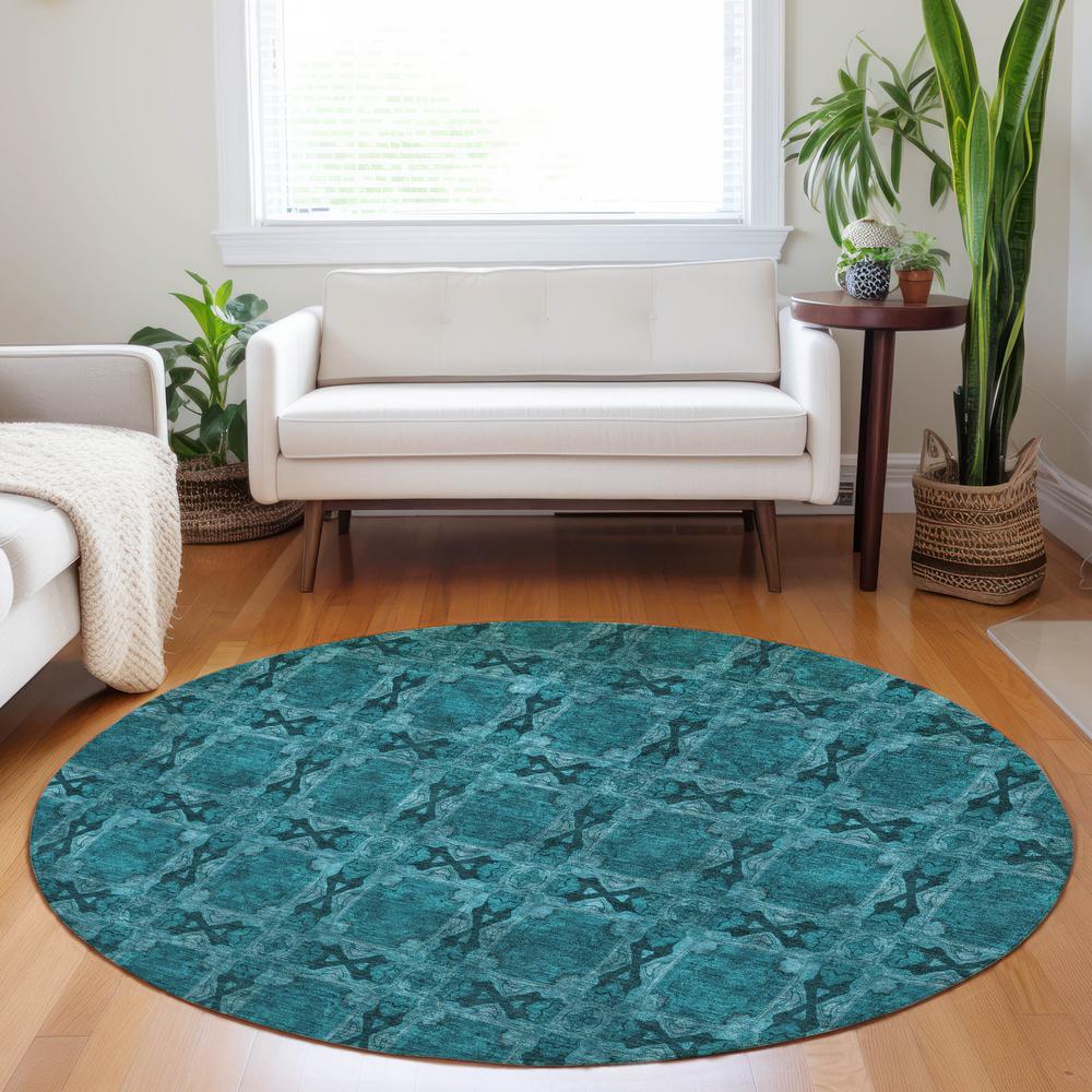Chantille ACN564 Teal 8' x 8' Rug. Picture 6