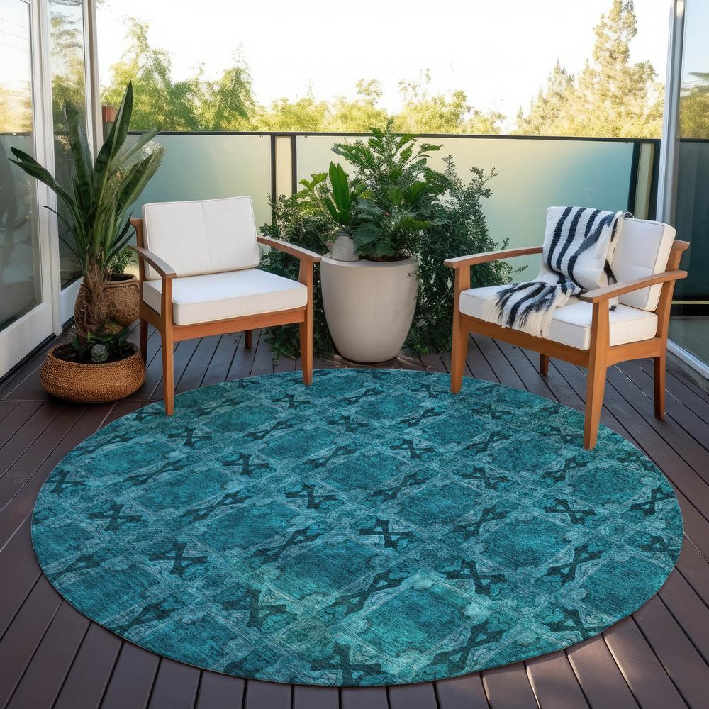 Chantille ACN564 Teal 8' x 8' Rug. Picture 7
