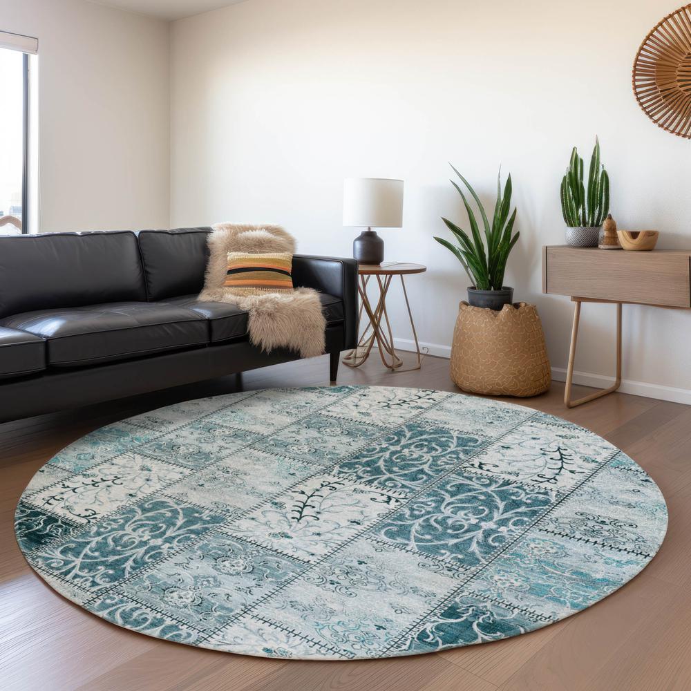 Chantille ACN566 Teal 8' x 8' Rug. Picture 6