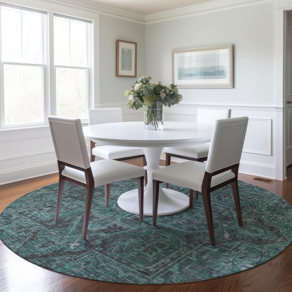 Chantille ACN571 Teal 8' x 8' Rug. Picture 6