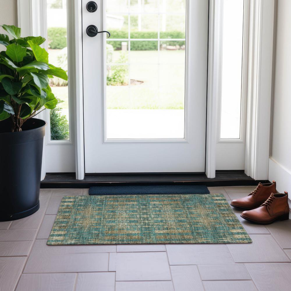 Chantille ACN580 Teal 1'8" x 2'6" Rug. Picture 6