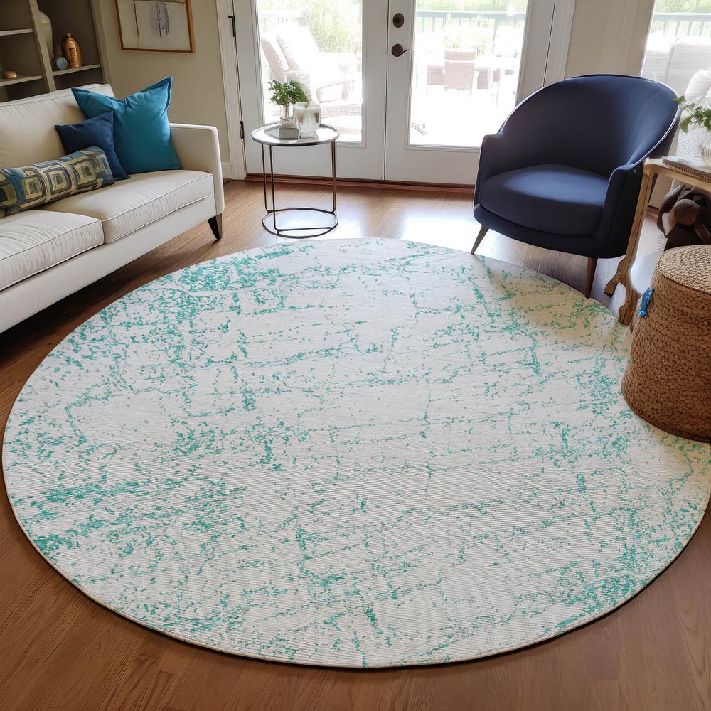 Chantille ACN606 Teal 8' x 8' Rug. Picture 6