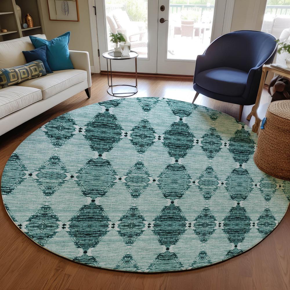 Chantille ACN610 Teal 8' x 8' Rug. Picture 7