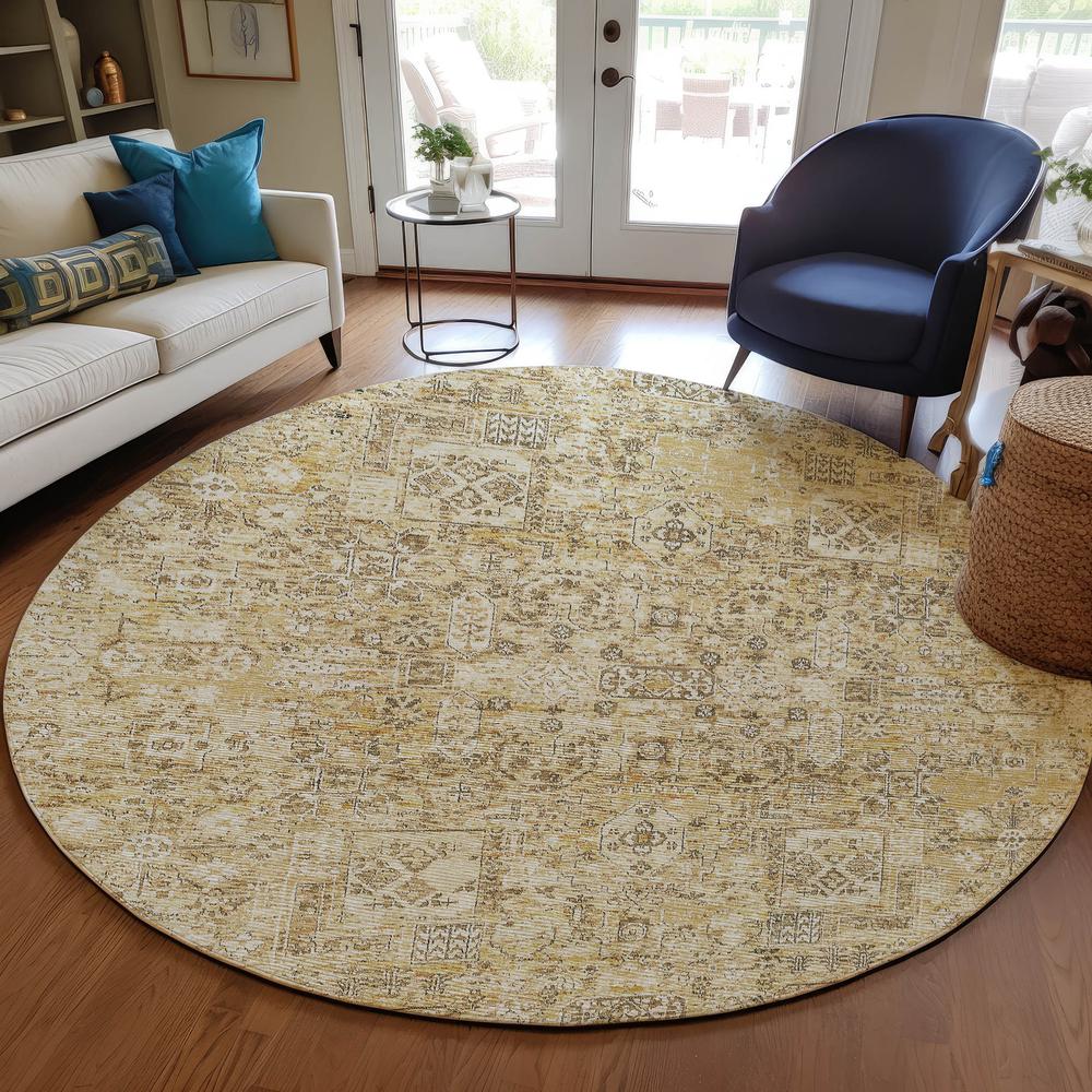 Chantille ACN611 Gold 8' x 8' Rug. Picture 6