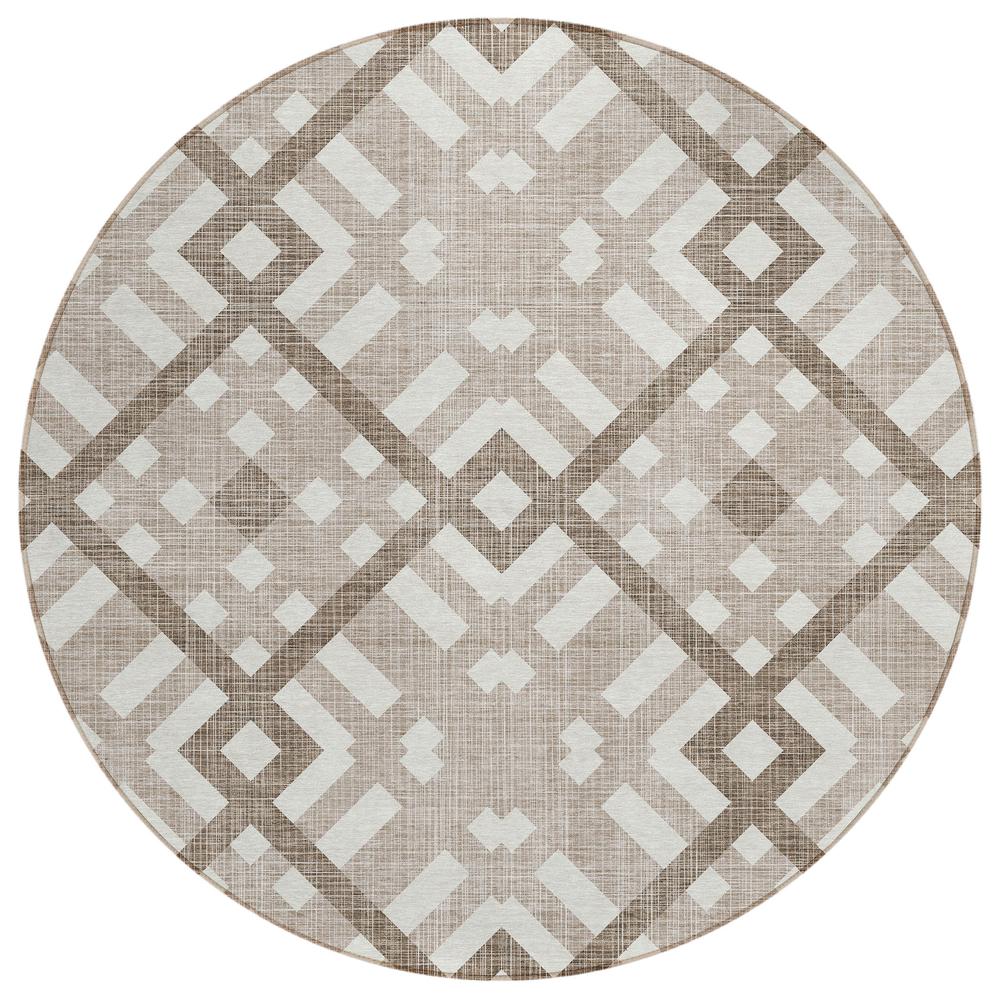Chantille ACN616 Brown 8' x 8' Rug. Picture 1