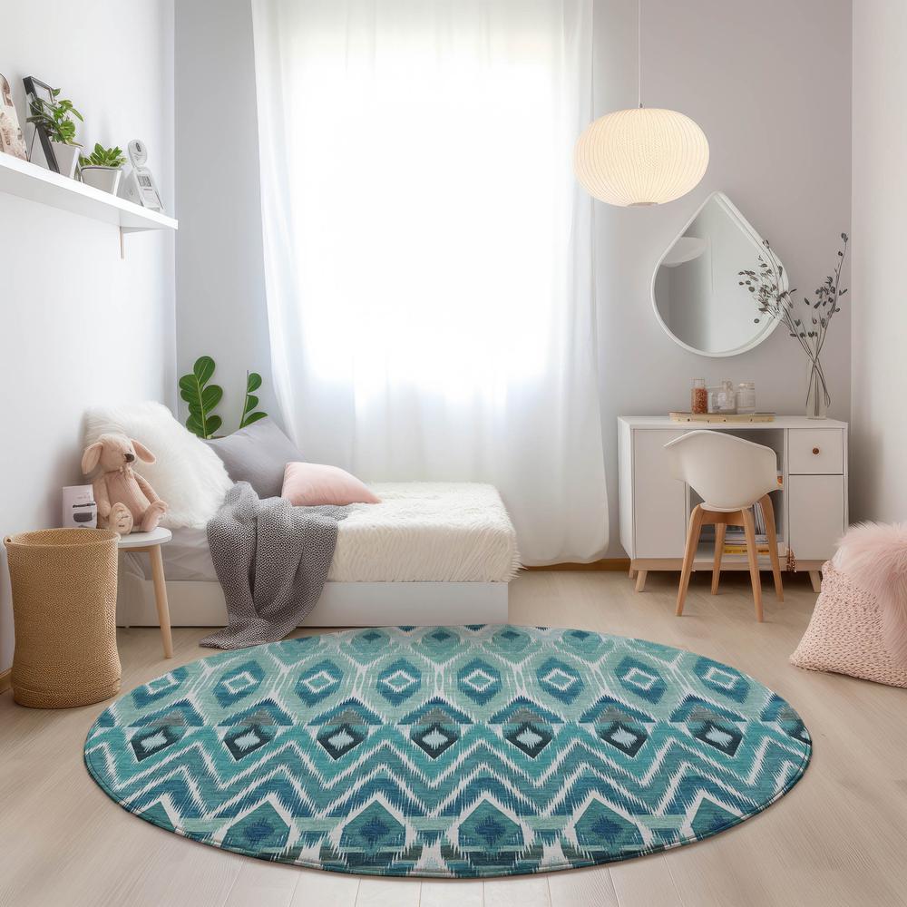 Chantille ACN617 Teal 8' x 8' Rug. Picture 6