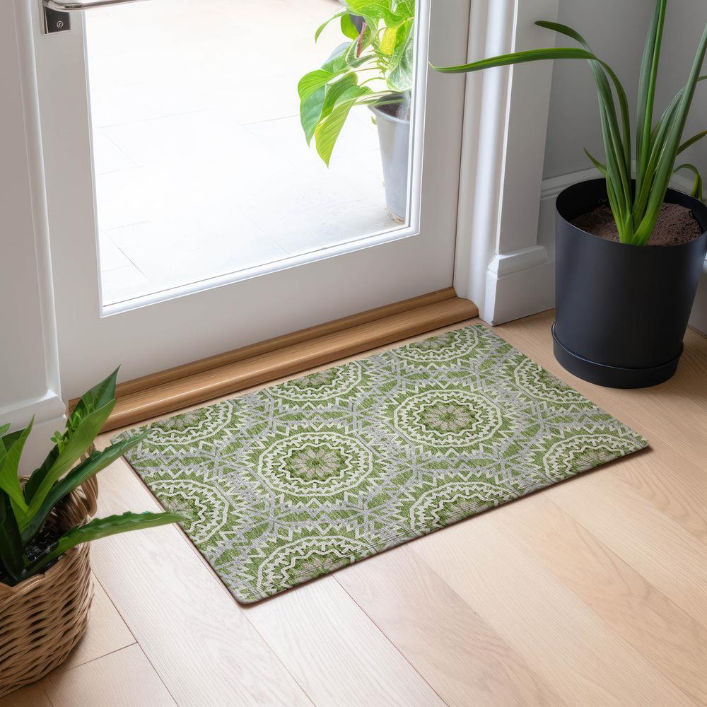 Chantille ACN619 Green 1'8" x 2'6" Rug. Picture 6